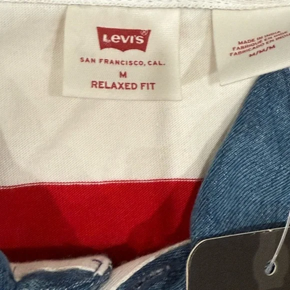 Levi's Men's Bold Striped Polo - Red, Yellow, White, Brown‎ - Picture 4 of 7